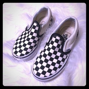 😎EUC Kids Checkerboard Vans Slip Ons Sz 11😎